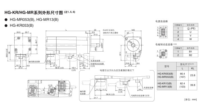 電機HG-KR053尺寸